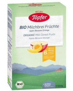 Млечна био каша Töpfer - С плодове, 200 g